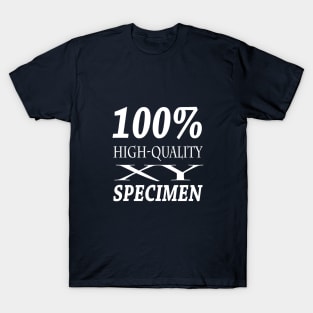 100% high-quality XY specimen - white writing T-Shirt